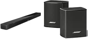 Bose NUOVO Smart Ultra Soundbar con Dolby Atmos e controllo vocale Alexa, AI Bluetooth Wireless, sistema audio surround per TV, Nero & Surround Speakers, Suono Surround, Nero
