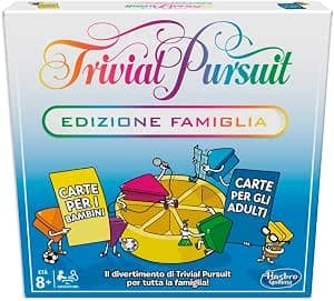 Hasbro Gaming Trivial Pursuit Edizione Famiglia, Gioco da Tavolo Classico per Serate con Amici, Quiz Multicolore per Bambini e Bambine da 8 anni in su