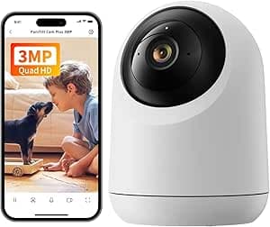 SwitchBot 2K Telecamera di sorveglianza interna, Telecamera Wi-Fi per sorveglianza interna con copertura del campo visivo a 360°/115°, Riconoscimento delle persone, Rilevamento del movimento, Audio