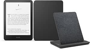 Kindle Paperwhite Signature Edition (versione 2024) da 32 GB senza pubblicità, una cover basata su Amazon Plant e un dock di ricarica wireless Made for Amazon