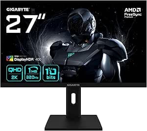 Gigabyte G27Q3 Monitor Gaming 27” 2K QHD - 2560 x 1440, 320Hz, 1ms, 350 cd/m², FreeSync Premium, Display HDR400, HDMI 2.0, DisplayPort 1.4