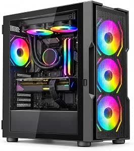 Noua Smash SK200 Case PC Gaming ATX Frontale Mesh 4 Fan ARGB PWM