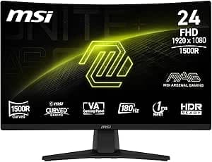 MSI MAG 242CA Monitor Gaming 24" FHD 1500R 1920x1080 VA, 180 Hz, 1ms
