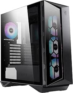 MSI MPG GUNGNIR 110R - Case PC, Mid-Tower, USB 3.2 Gen2 Type-C, controller ARGB da 1 a 6, 2 pannelli in vetro temperato, compatibile ATX, mATX e Mini-ITX