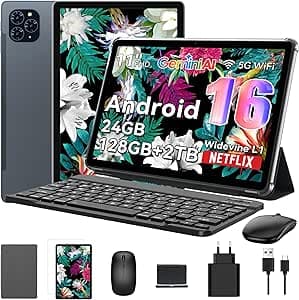 TABWEE Tablet 11 Pollici Tablet Android 16, Gemini AI, 24GB RAM + 128GB ROM