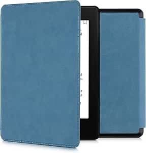 kwmobile Custodia eReader Compatibile con Amazon Kindle Paperwhite 11. Generation 2021 Cover - eBook Reader Flip Case - Cover eReader Simil Pelle - petrolio