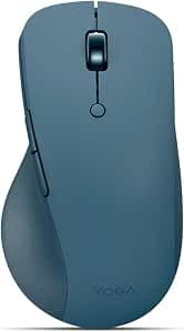 Lenovo Yoga Pro Mouse - Mouse Bluetooth Ricaricabile, Design Ergonomico per Destrimani, DPI Regolabile fino a 4000, Clic Silenziosi, Autonomia fino a 3 Mesi, per PC/Laptop/Windows/macOs - Tidal Teal