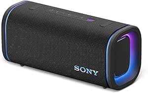Sony ULT FIELD 5 - Potente speaker portatile Bluetooth, batteria da 25 ore, 2 modalità ULT POWER SOUND, IP67, impermeabile, antipolvere, 360 luci, tracolla staccabile, compatto - Nero